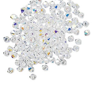 Bead 144pk crystal AB, Crystal Passions&reg; 3mm bicone 5328
